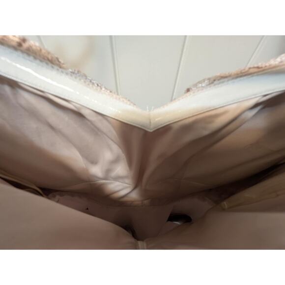 Sequin Heart Floral Lace Off The Shoulder Soft Pink Dress Formal Cocktail Size 5 - Picture 9 of 12